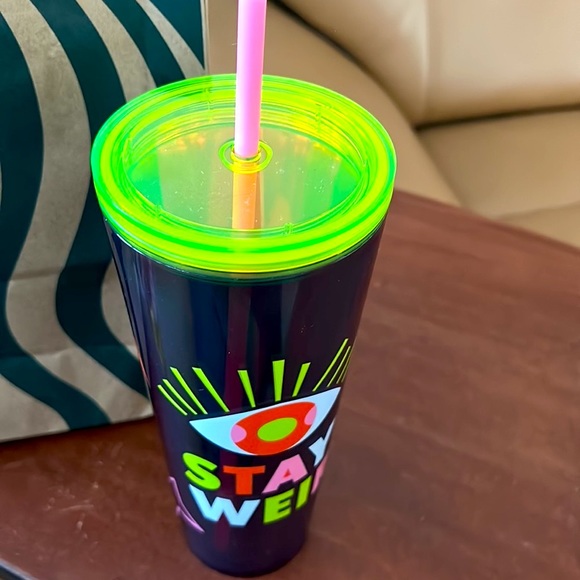 STARBUCKS TUMBLER 24OZ.STAY WEIRD UNISEX nwt - Picture 7 of 12